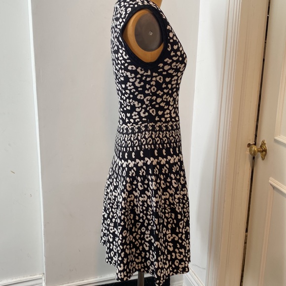 Rebecca Taylor Black White Animal Print Knit Dress Size M - Picture 6 of 6